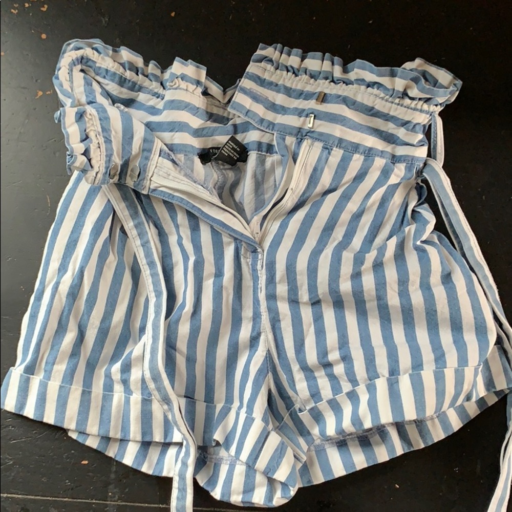 Striped high waisted shorts from Forever 21